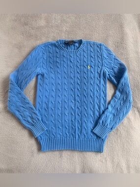 Polo by Ralph Lauren Women’s Blue Cable Knit Crewneck Sweater size M